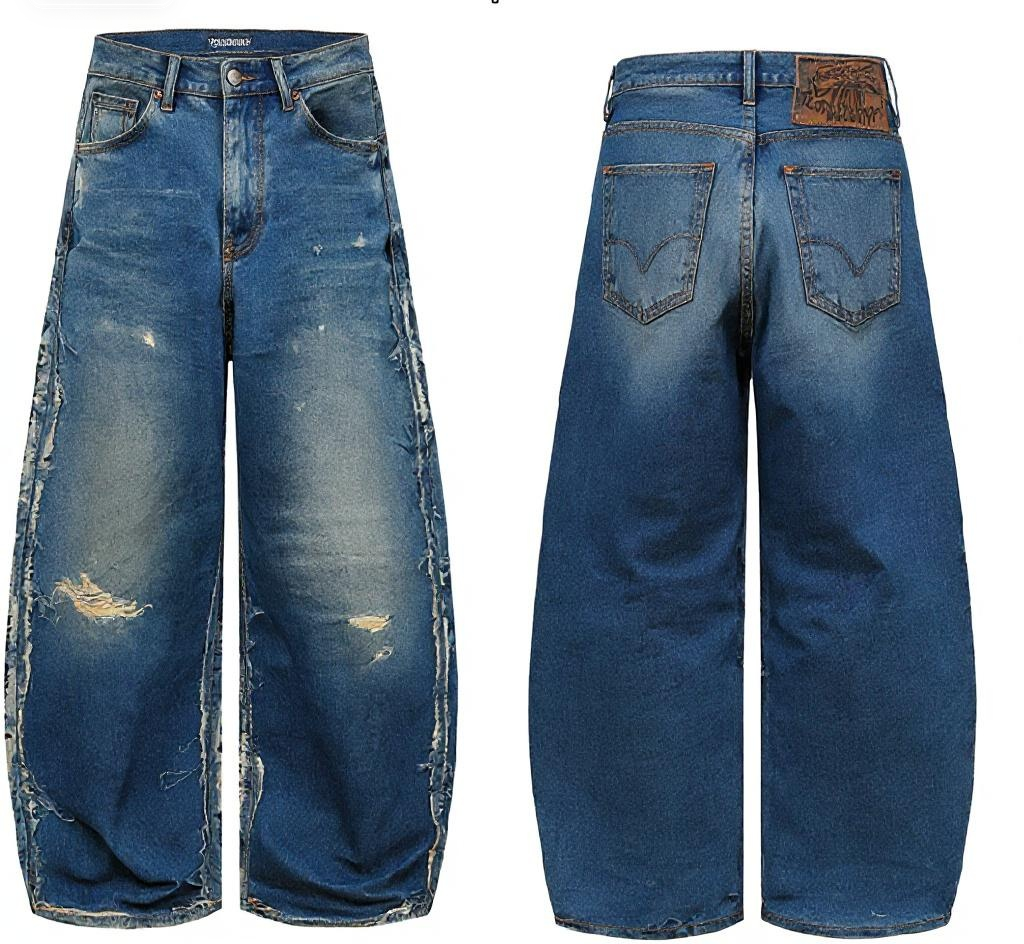 洗水牛仔蓝街头风格变体