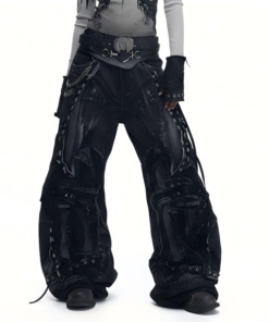 Heavy-Duty Deconstructed Patchwork Oversized Trousers