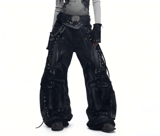 Heavy-Duty Deconstructed Patchwork Oversized Trousers