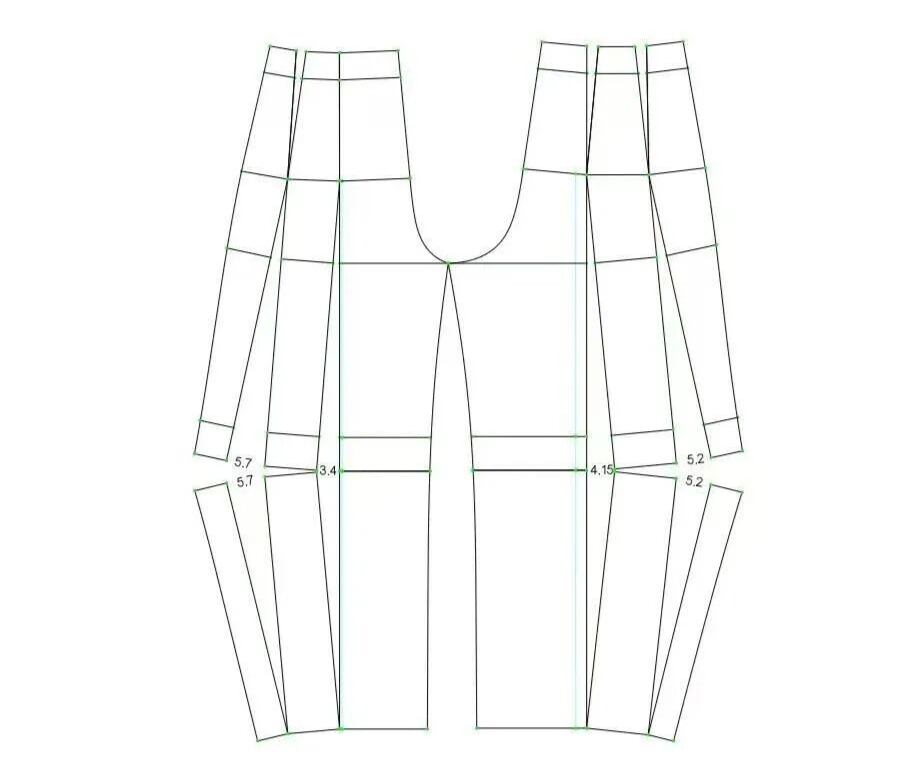 Industrial Pattern Making of Curved Blade Loose Denim Pants