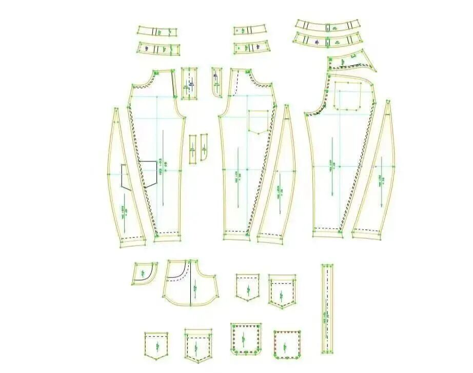 Industrial Pattern Making of Curved Blade Loose Denim Pants 003