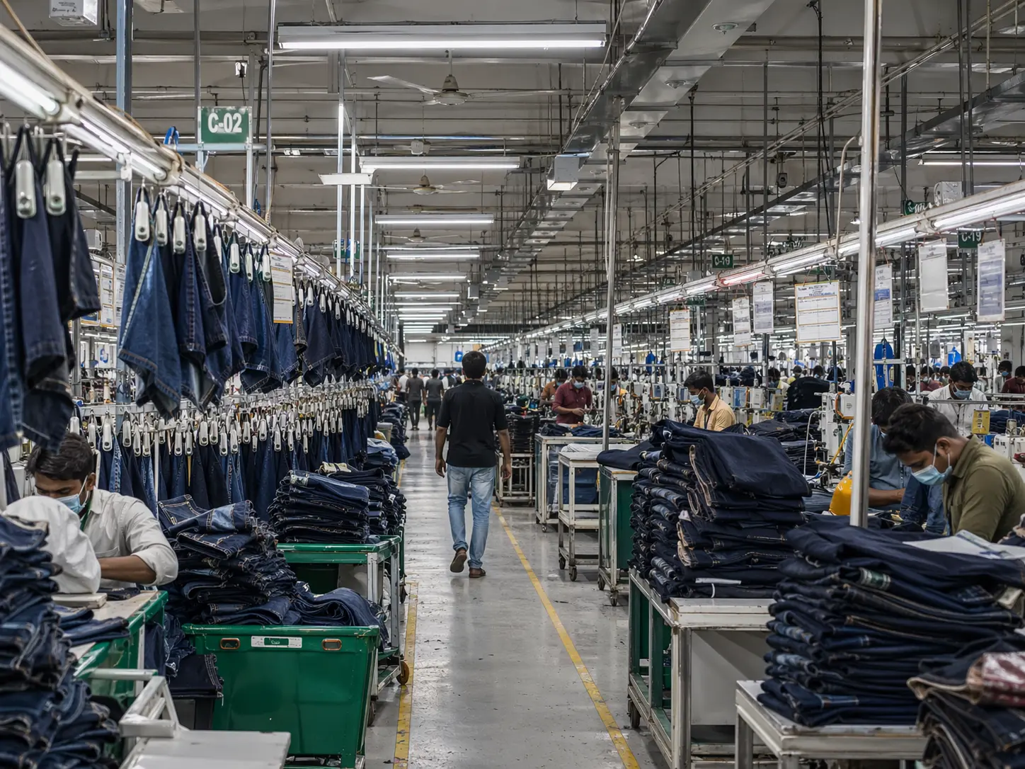 Denim bulk production and scaling reorders