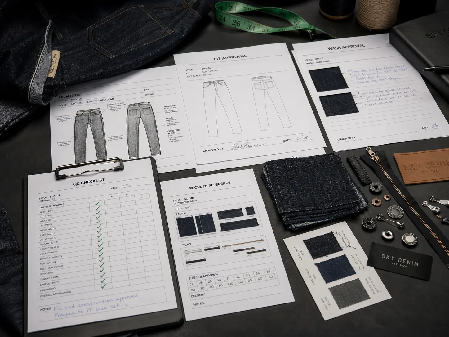 startup launch deliverables tech pack qc reorder file