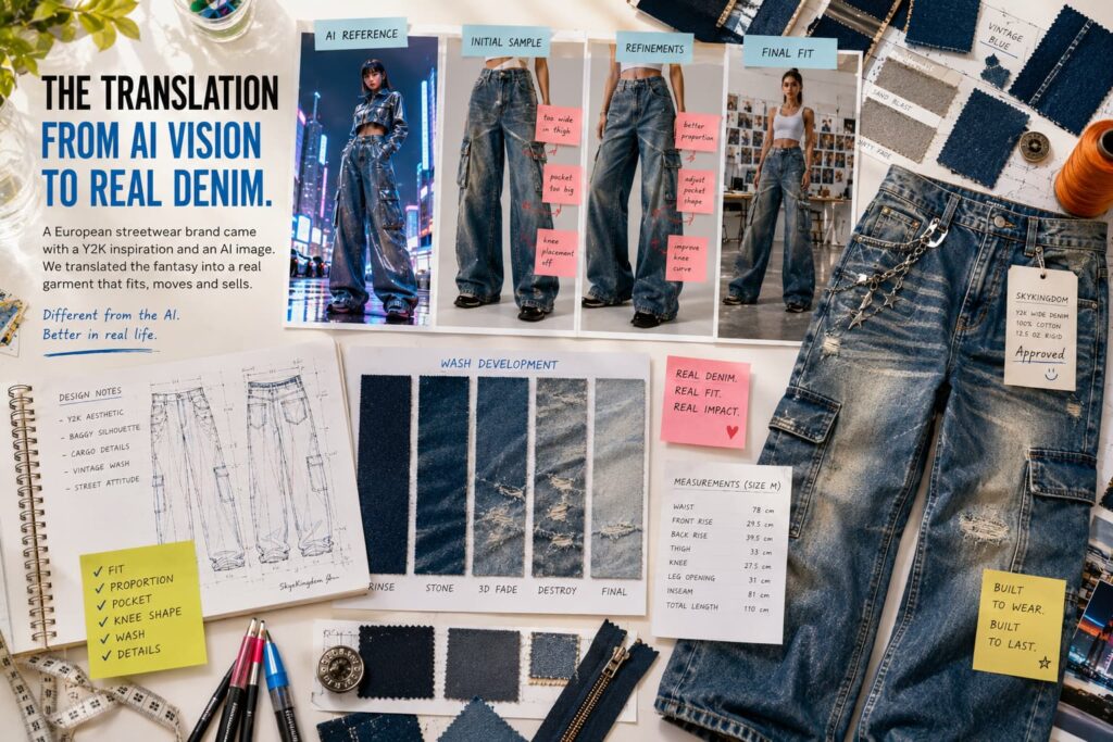 ai denim concept to real garment