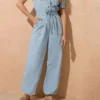 drawstring chambray denim jumpsuit 01