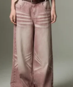 pink gradient wide leg jeans 01