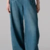 rose embroidered lace up wide leg jeans 01