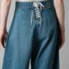 rose embroidered lace up wide leg jeans 03