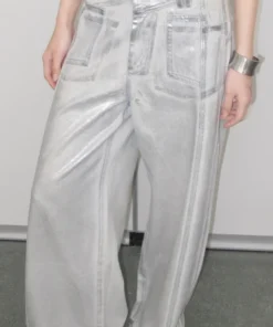 silver coated utility wide leg jeans 02