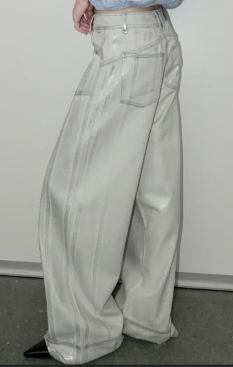 silver coated utility wide leg jeans 03