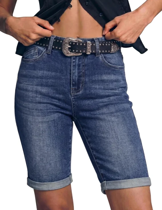 vintage wash denim bermuda shorts 04