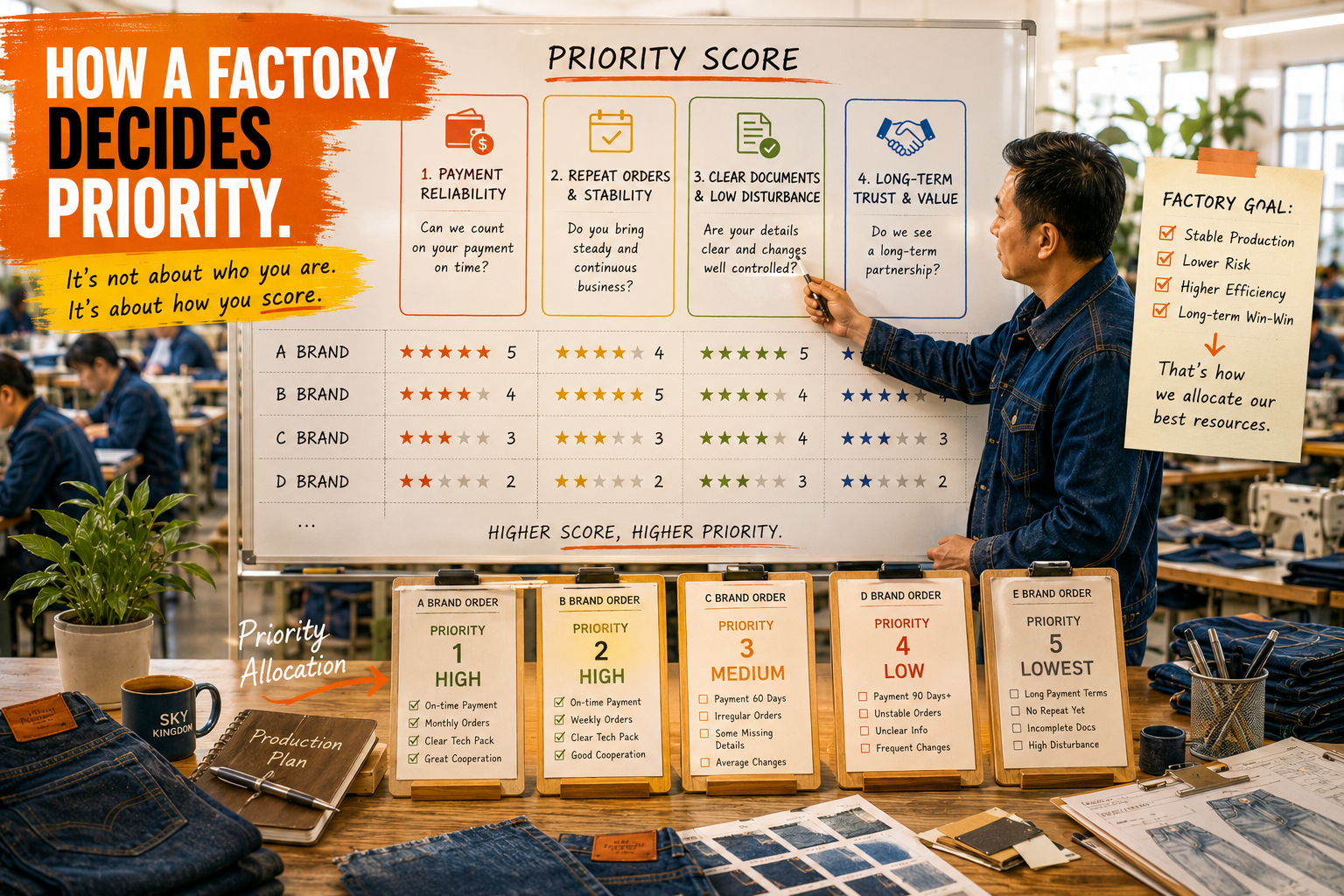 Four factors that influence denim factory production priority