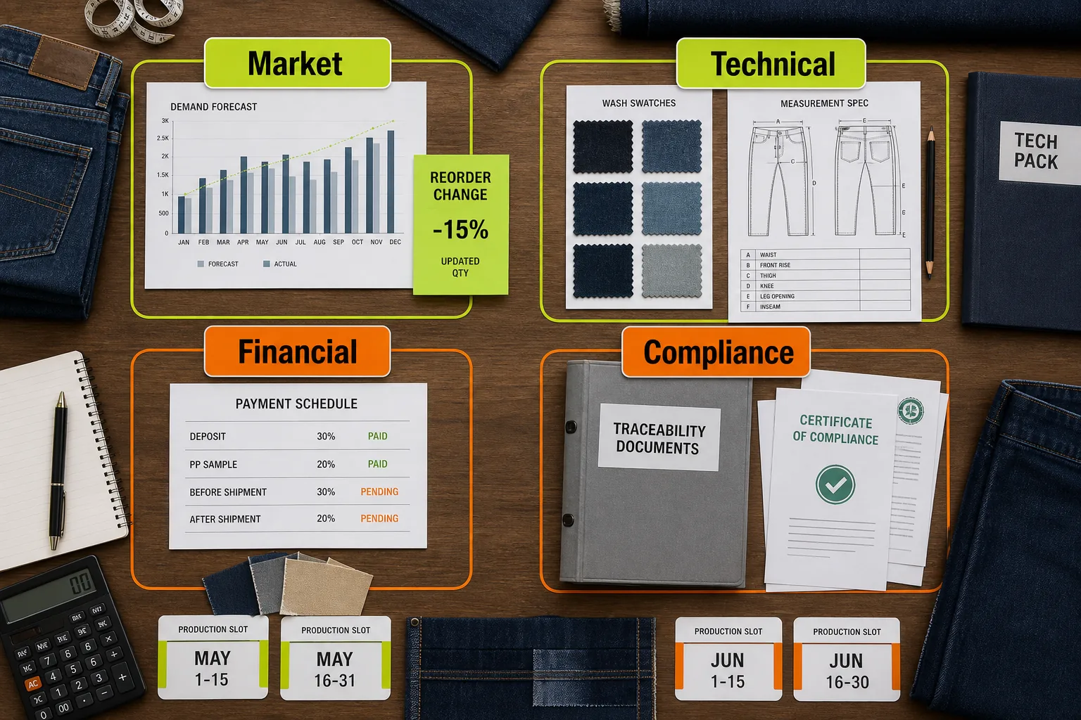 Four delivery failure moments in denim manufacturing caused by unmanaged uncertainty