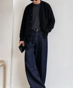 sk 20260722 mens denim style 010 navy wide leg trouser jeans concept