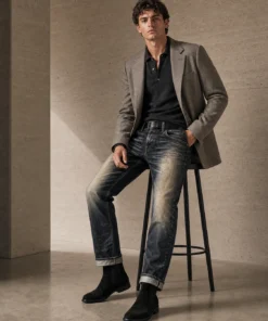 sk 20260722 mens denim style 011 tailored blazer and faded men s jeans concept
