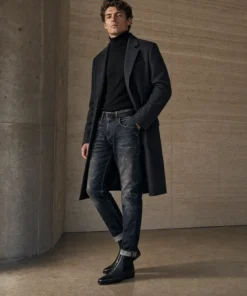 sk 20260722 mens denim style 012 black coat and dark denim concept