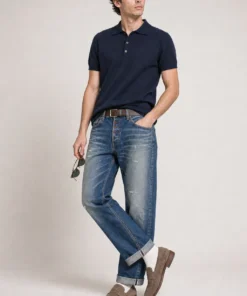sk 20260722 mens denim style 015 polo shirt and classic blue jeans concept