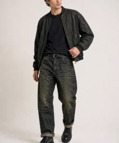 sk 20260722 mens denim style 020 olive coated denim pants concept