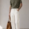sk 20260722 mens denim style 025 olive tee and white wide leg jeans concept