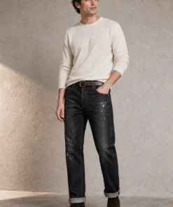 sk 20260722 mens denim style 028 cream sweater and black denim concept