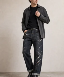 sk 20260722 mens denim style 030 black jacket and coated denim concept