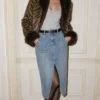 sk 20260722 street denim style 007 faux fur jacket and light wash slit denim ski
