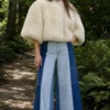 sk 20260722 street denim style 010 faux fur jacket and wide leg slit denim pants
