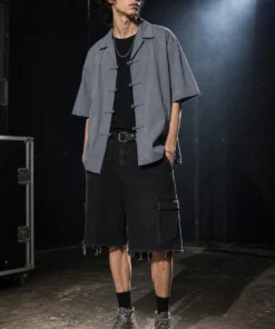 sk 20260722 street denim style 018 oversized utility denim shorts set concept