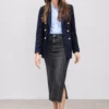 sk 20260722 womens denim style 005 blazer and front slit denim skirt concept