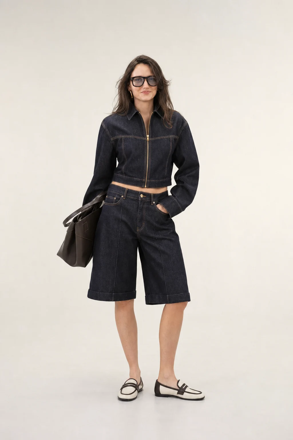 sk 20260722 womens denim style 007 dark bermuda shorts styling concept