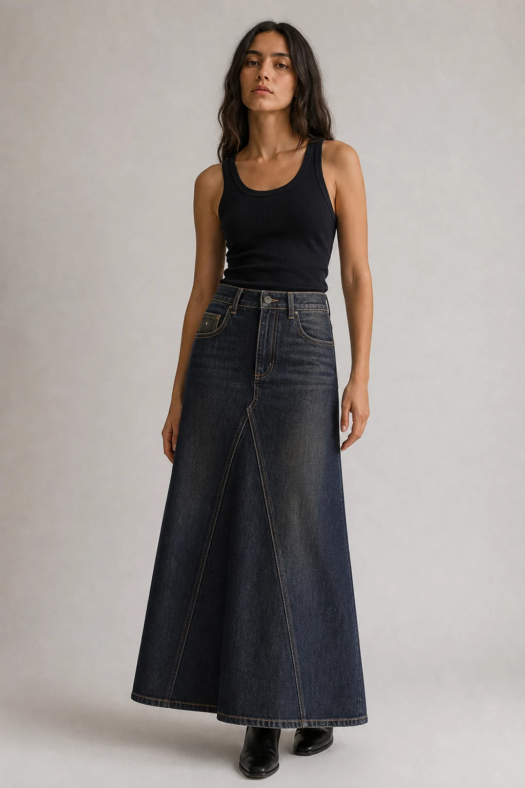 sk 20260722 womens denim style 012 dark indigo denim maxi skirt concept