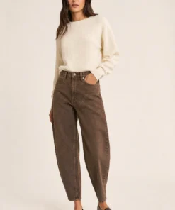 sk 20260722 womens denim style 013 brown cropped barrel pants concept