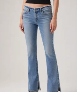 sk 20260722 womens denim style 014 light wash split hem flare jeans concept