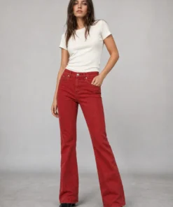 sk 20260722 womens denim style 017 red stretch flare jeans concept