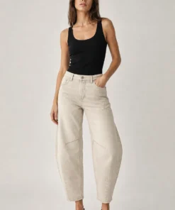 sk 20260722 womens denim style 020 ecru barrel leg denim pants concept