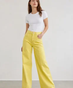 sk 20260722 womens denim style 021 sunflower yellow wide leg jeans concept