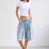 sk 20260722 womens denim style 028 light blue long bermuda jeans concept