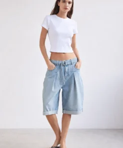 sk 20260722 womens denim style 028 light blue long bermuda jeans concept