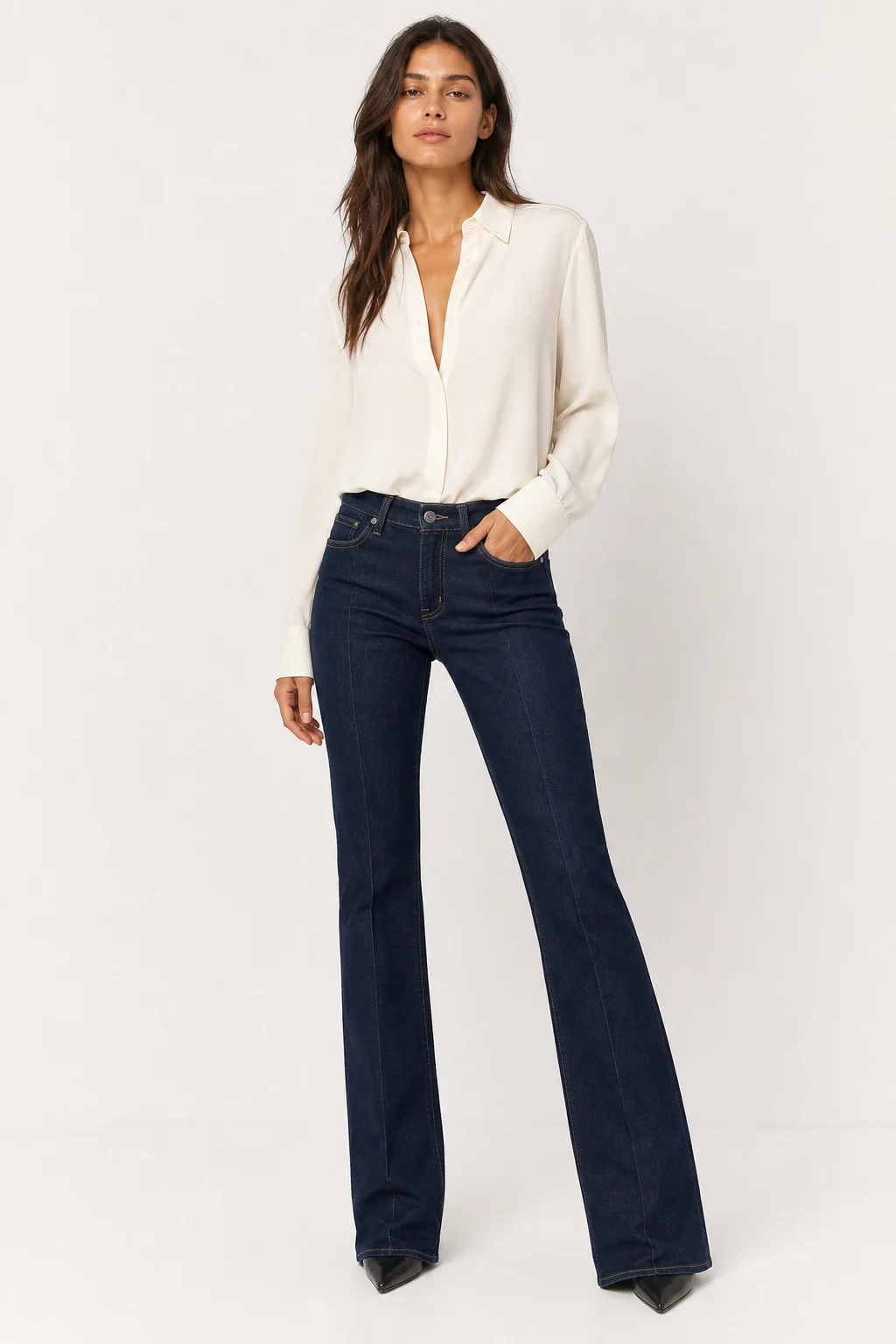 sk 20260722 womens denim style 029 classic dark flare jeans concept
